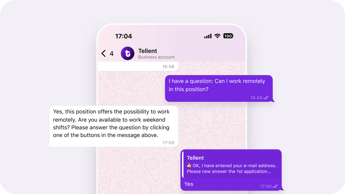Connect with candidates via WhatsApp