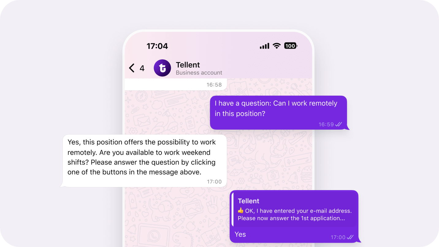 Connect with candidates via WhatsApp