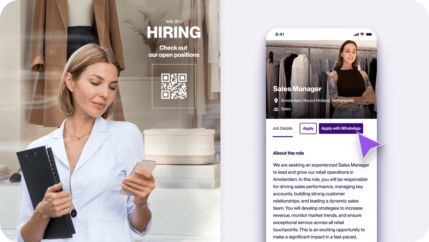 Reach candidates with WhatsApp Hiring