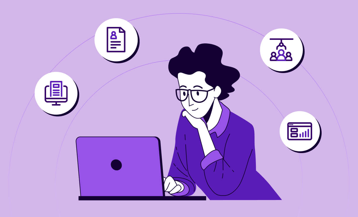 Illustration d'une recruteuse utilisant un logiciel ATS