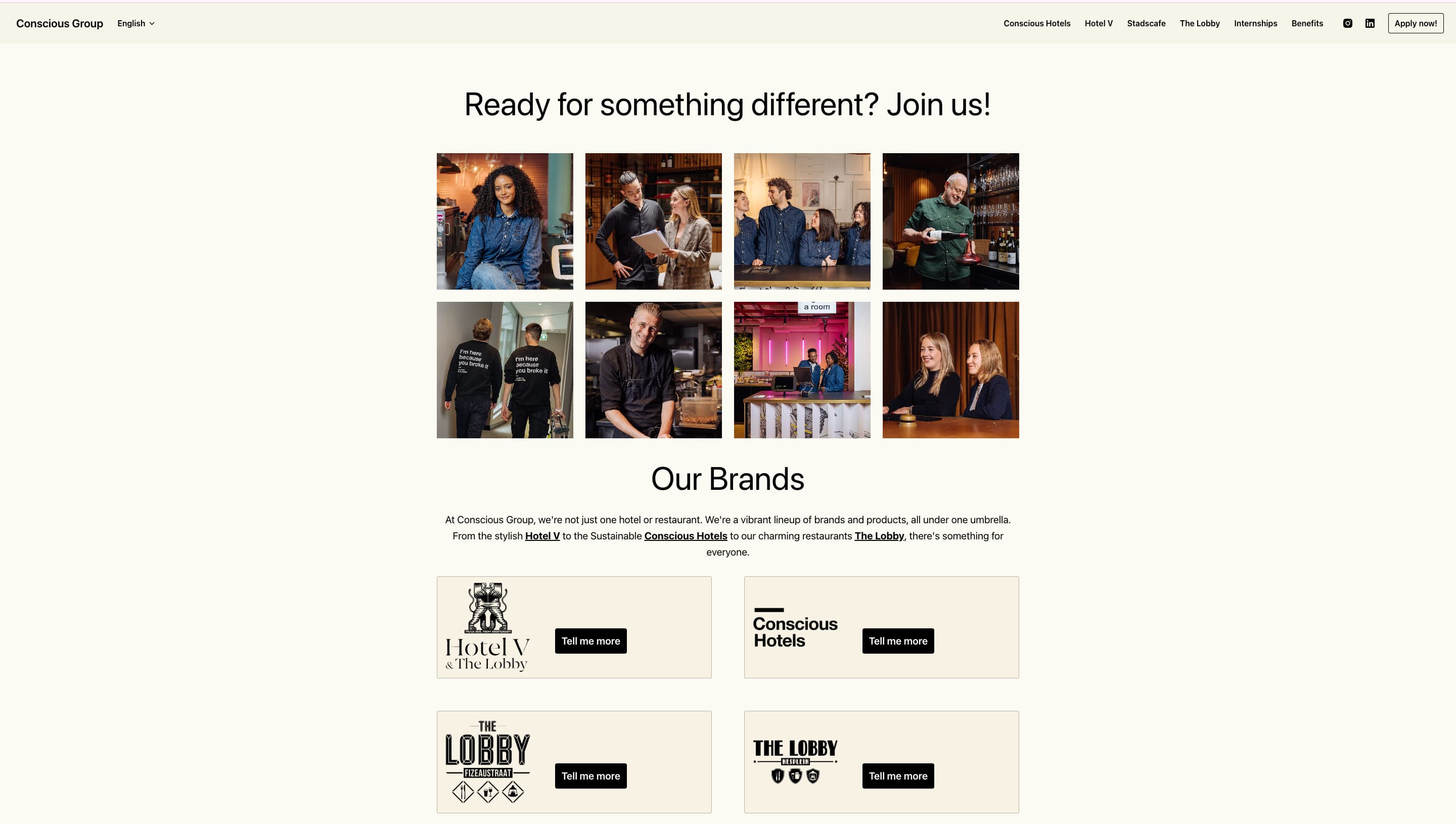 Conscious Hotel career page