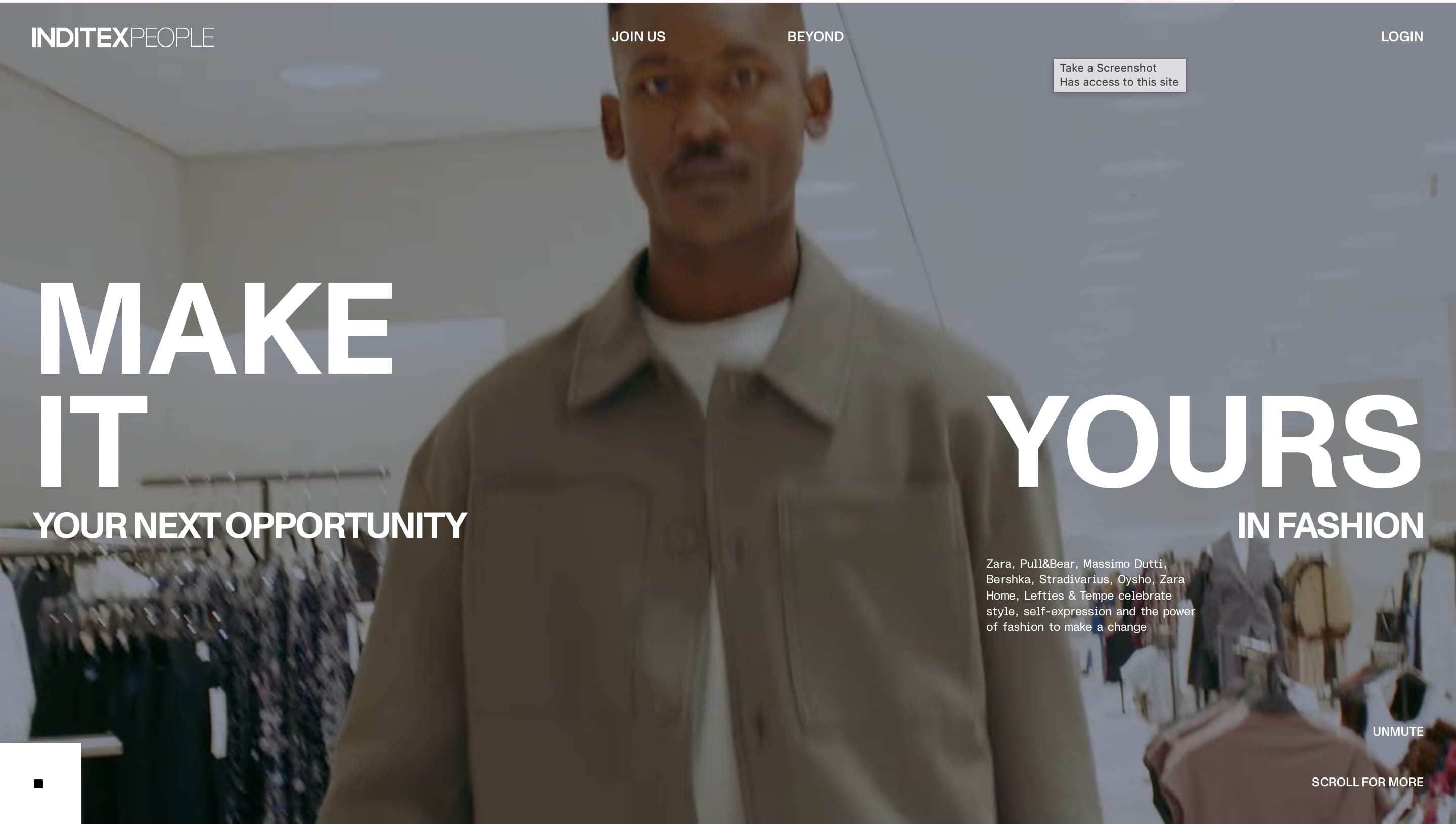 Inditex career page