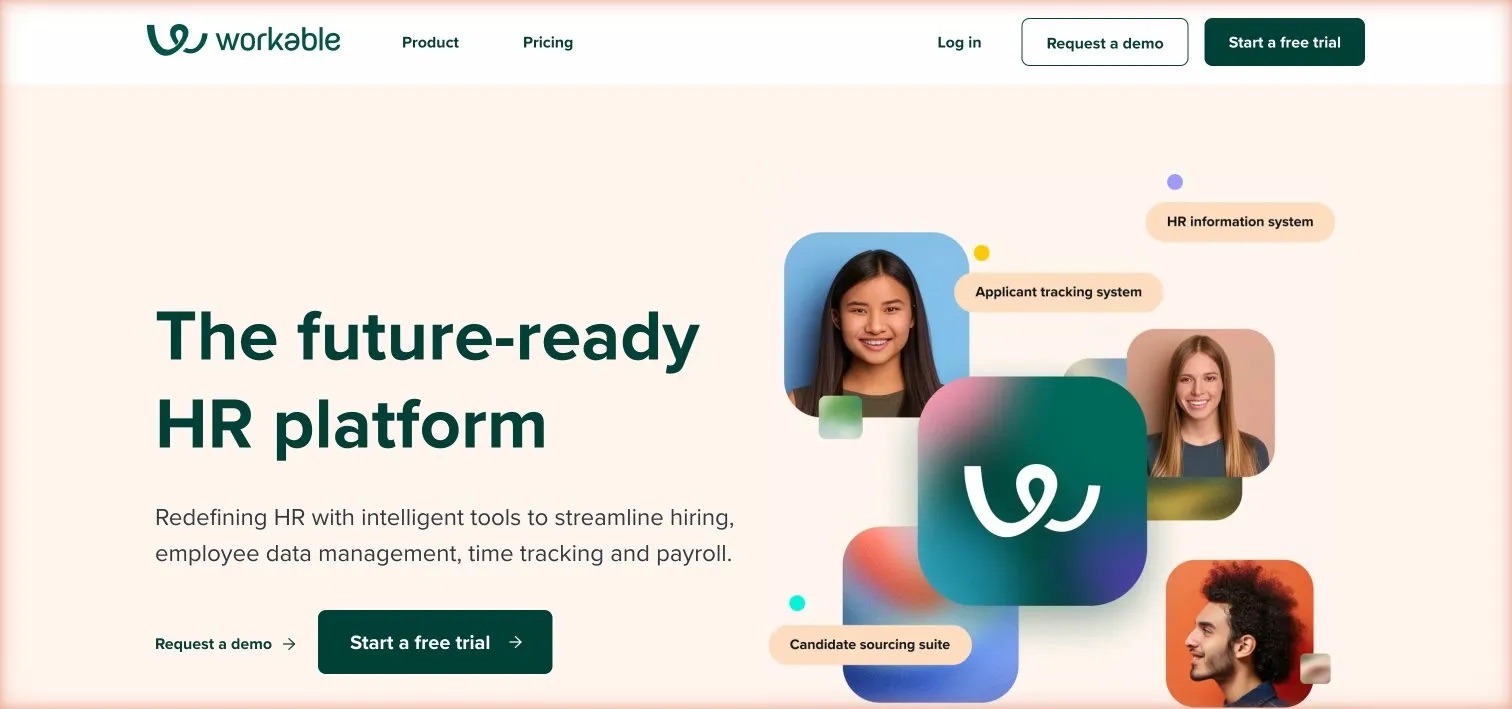 Workable's homepage