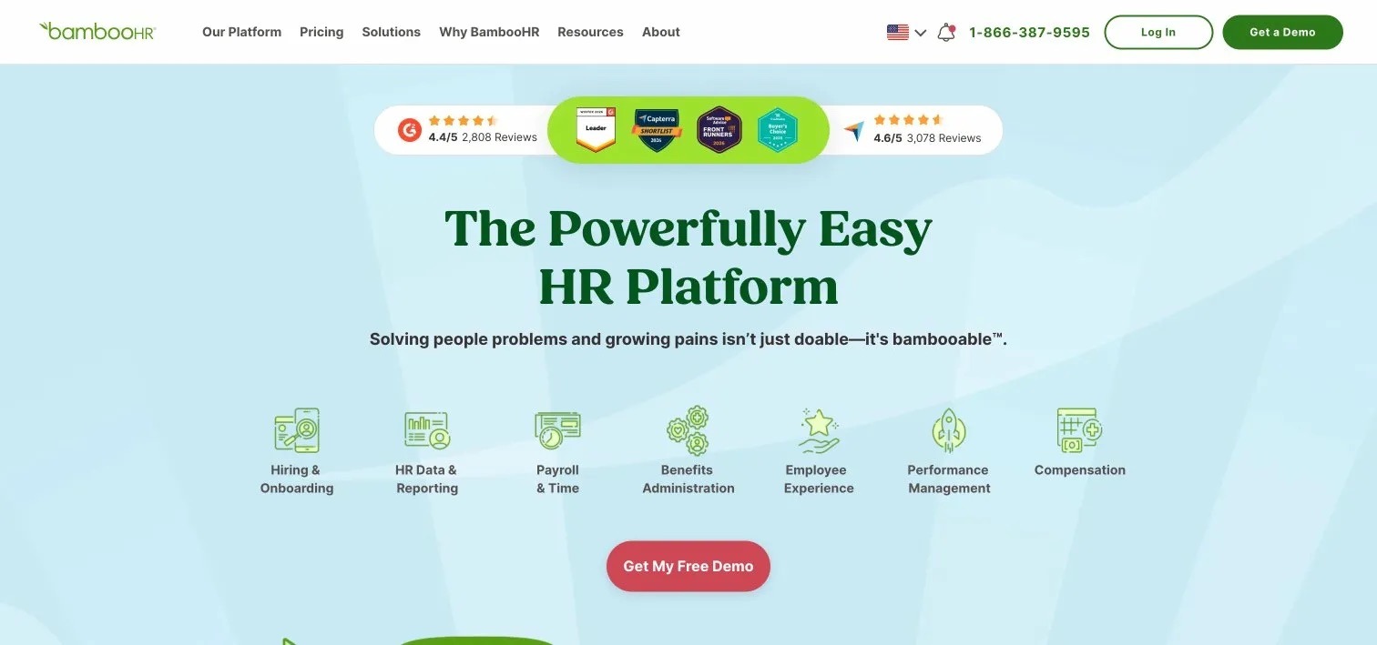 BambooHR homepage