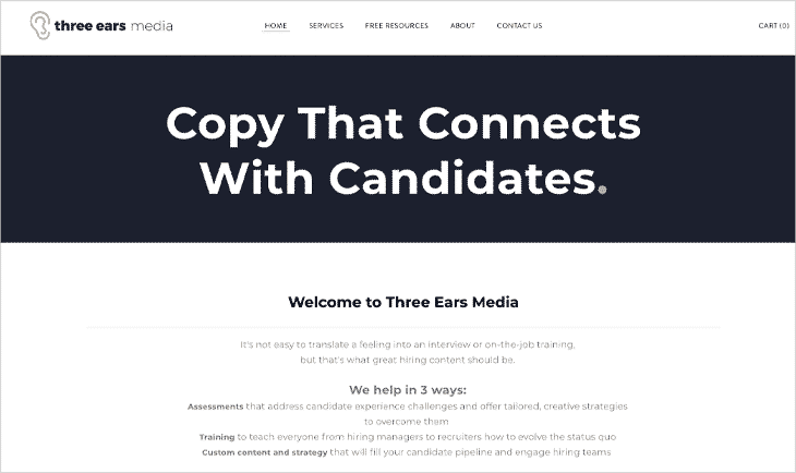 Three ears media example of inbound recruiting