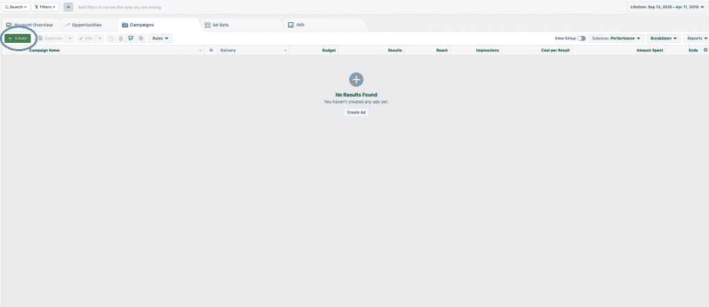 Facebook business manager ad interface recruitment ads